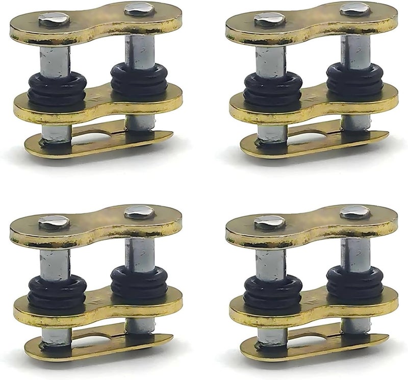 Downhill 4 PCS 520 Chain Master Link, Metal Chain Connecting Links with O-Ring, Heavy Duty Masterlink Connector Replacement, Universal for Motorcycle, Dirt Bike (Gold) - Image 1